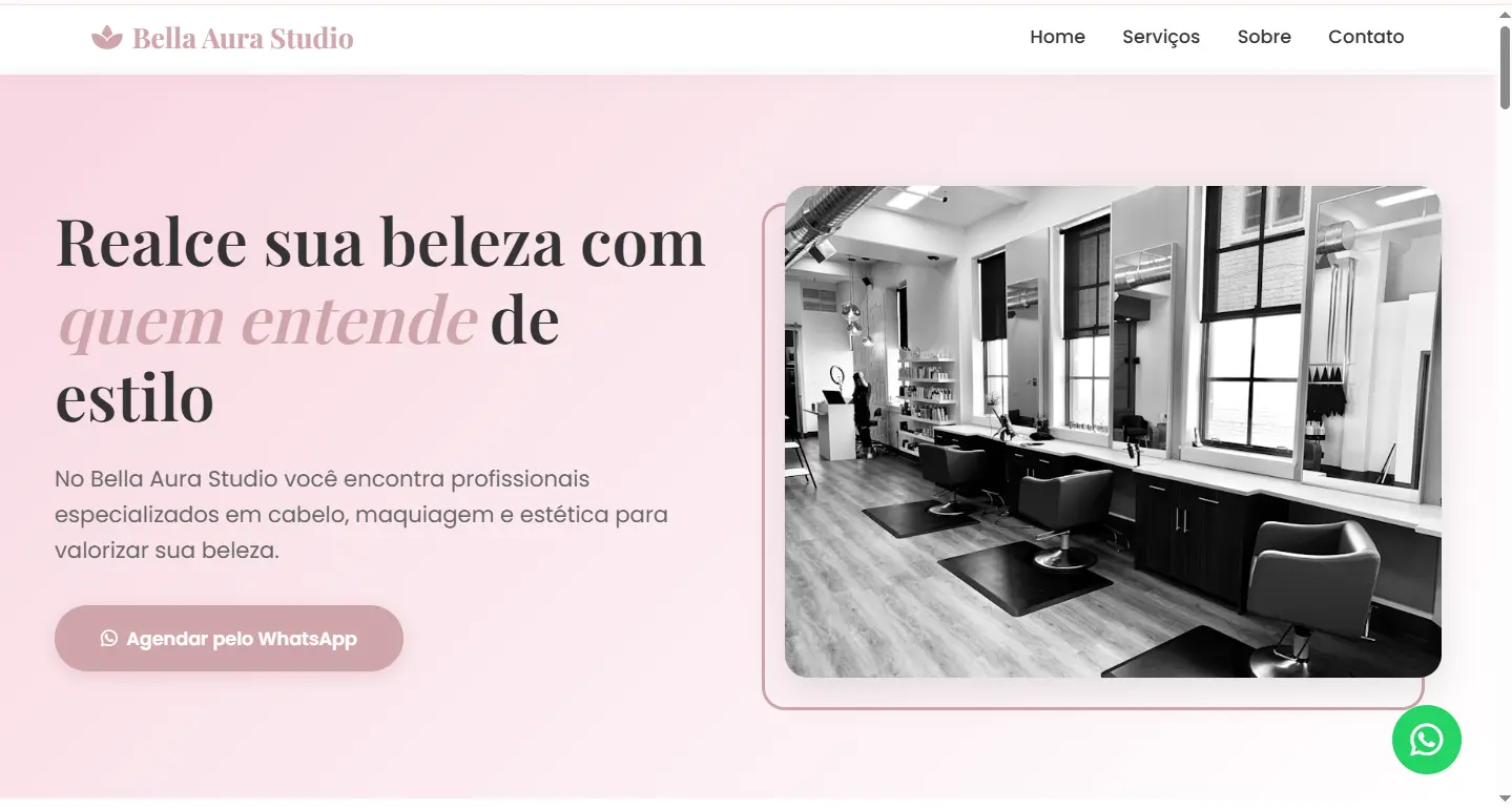 Bella Aura Studio – site criado por Antônio Neto